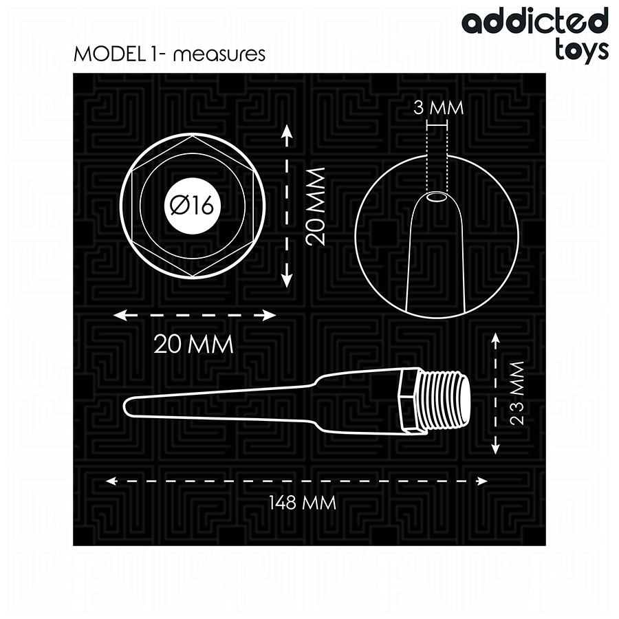 ADDICTED TOYS - Anaalipuhdistaja universaalilla adapterilla, malli 1