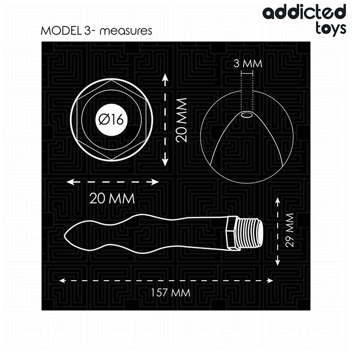 ADDICTED TOYS - Anaalipuhdistaja universaalilla adapterilla, malli 3