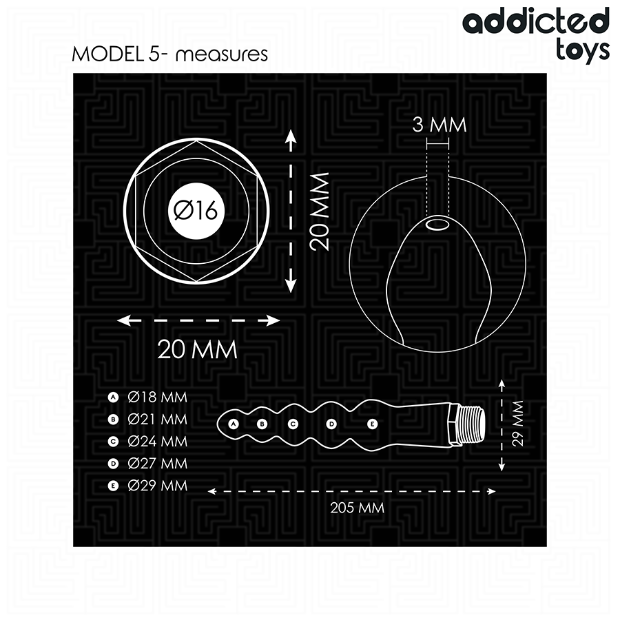 ADDICTED TOYS - Anaalipuhdistaja malli 5 universaalisovittimella