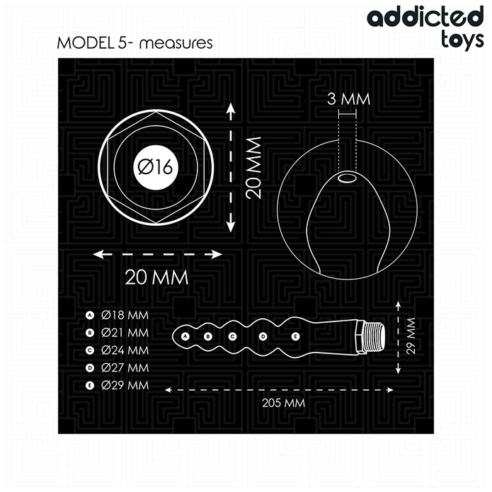 ADDICTED TOYS - Anaalipuhdistaja malli 5 universaalisovittimella