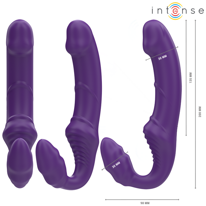 INTENSE - JILL DOUBLE VIBRATOR 20 CM PURPLE REMOTE CONTROL