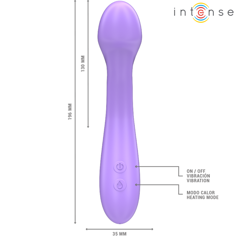 INTENSE - Lämmitettävä vibraattori, 19cm