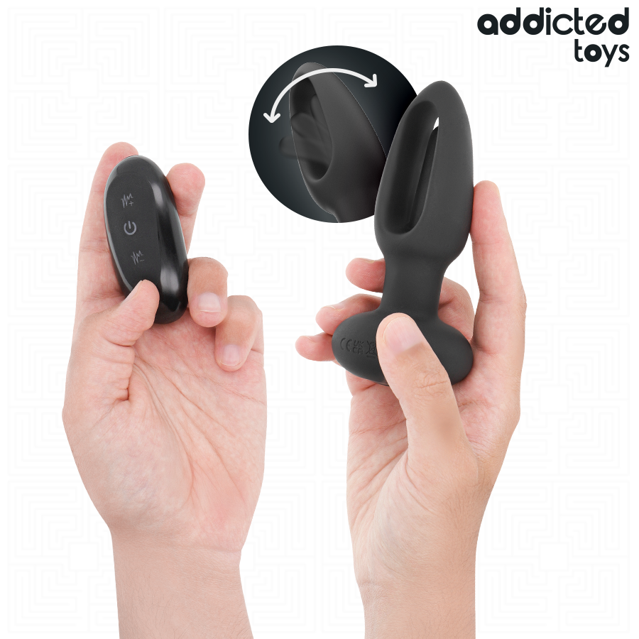 ADDICTED TOYS - ANAL PLUG WITH VIBRATING TONGUE AND REMOTE CONTROL