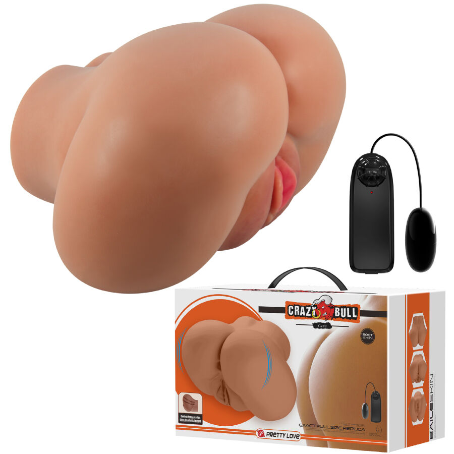 CRAZY BULL - LUNA VIBRATORRÖV MED REALISTISK VAGINA OCH ANUS FJÄRRKONTROLL