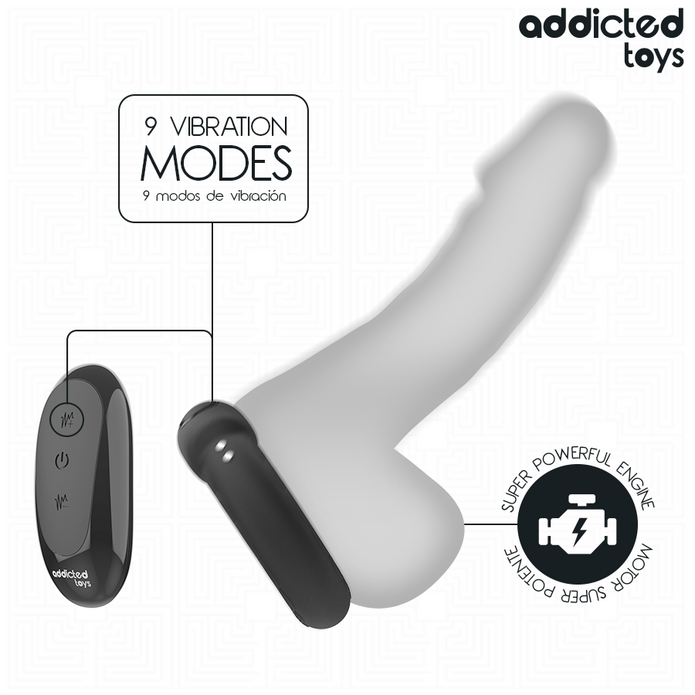 ADDICTED TOYS - Lämpenevä ja värisevä penisrengas kaukosäätimellä
