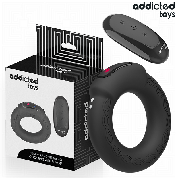 ADDICTED TOYS - Lämpenevä ja värisevä penisrengas kaukosäätimellä