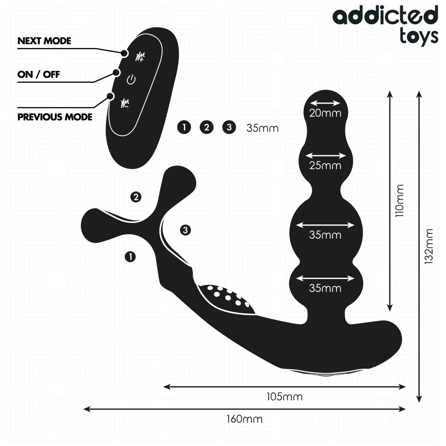 ADDICTED TOYS - ROTATING PROSTATE MASSAGER REMOTE CONTROL