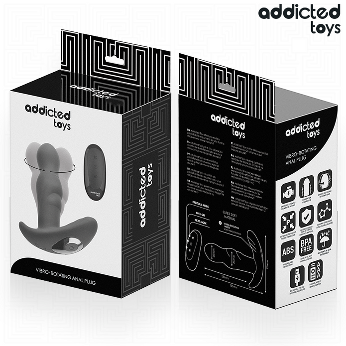ADDICTED TOYS - Pyörivä ja värisevä anaalitappi kaukosäätimellä