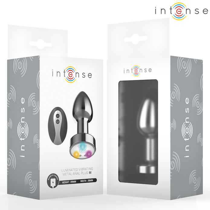 INTENSE - Metallinen LED-anaalitappi kaukosäätimellä, koko M