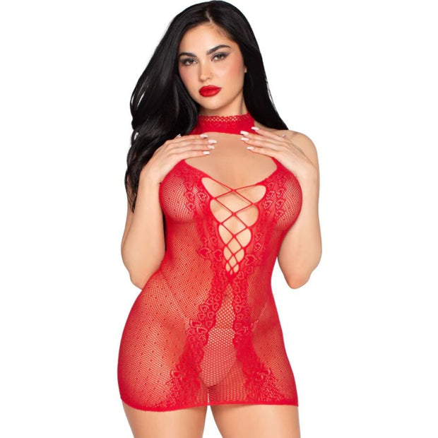 LEG AVENUE - Halter- Minimekko punainen – one size