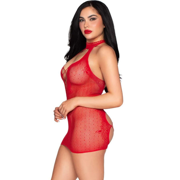 LEG AVENUE - Halter- Minimekko punainen – one size
