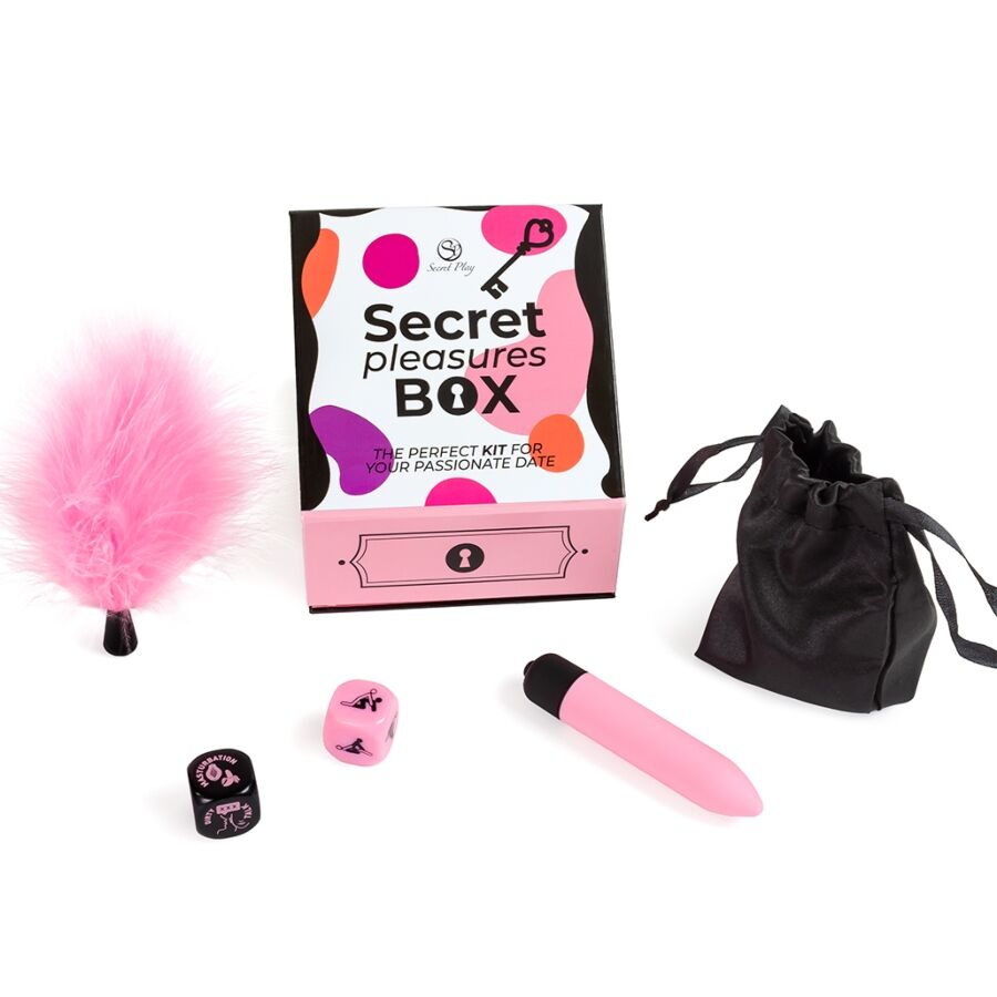 SECRET PLAY – Nautintopaketti pareille: nopat + värisevä bullet + sulkakynä