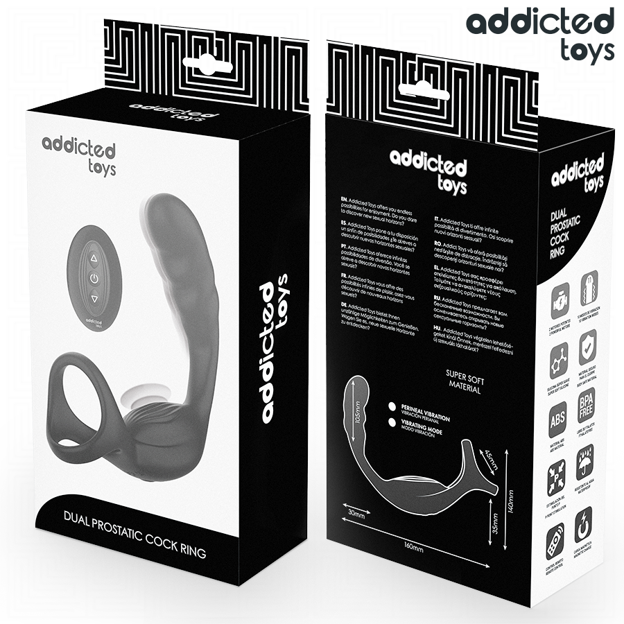 ADDICTED TOYS - Kaukosäädettävä tuplavärisevä penisrengas