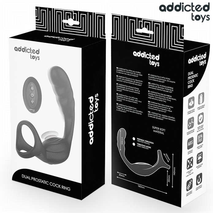 ADDICTED TOYS - Kaukosäädettävä tuplavärisevä penisrengas