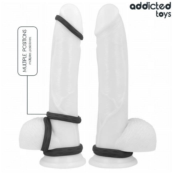 ADDICTED TOYS - Teksturoitu penisrengassarja 4 kokoa