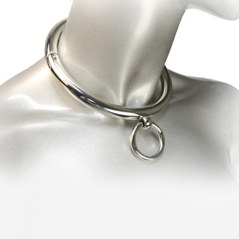 METAL HARD - BDSM-HALSBAND MED RING 10CM