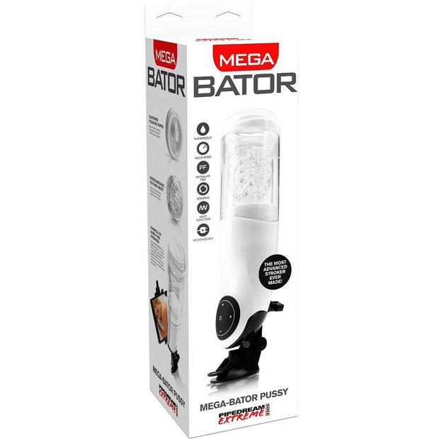 EXTREME TOYZ - Mega Bator USB-ladattava miesten masturbaattori, valkoinen vagina