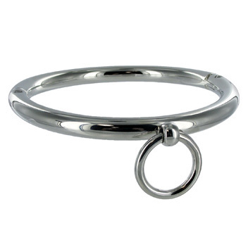 METAL HARD - BDSM-HALSBAND MED RING 18CM