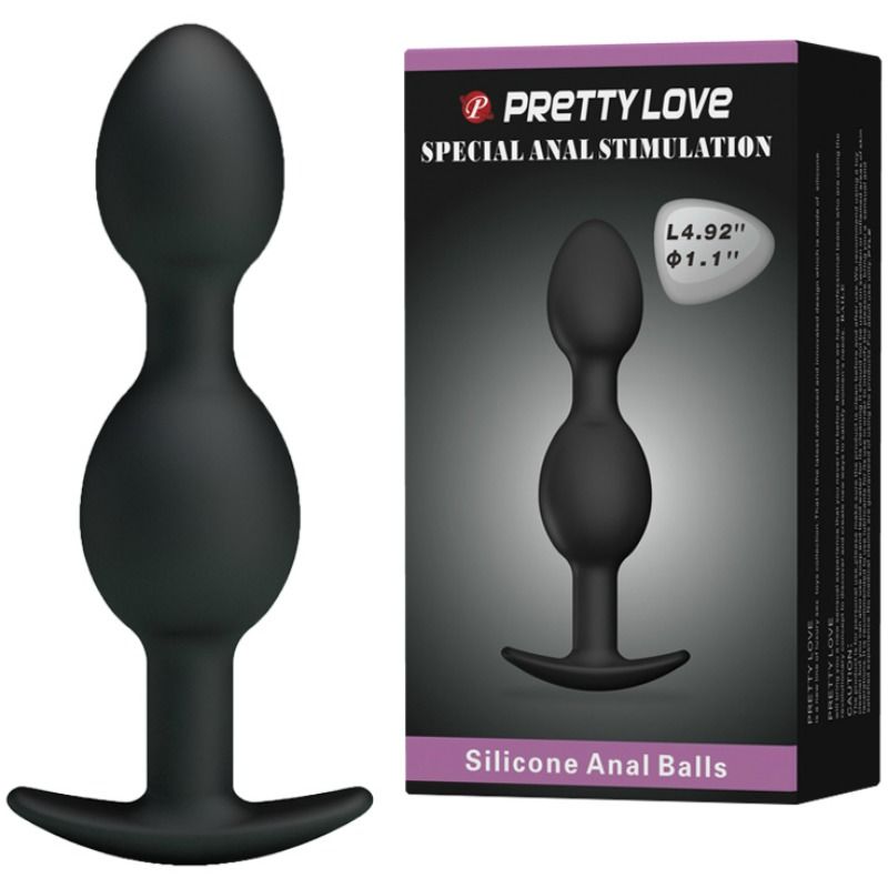 PRETTY LOVE - Silikoniset anaalikuulat 12,5 cm musta