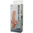 BAILE - BRAVE MAN PENISÖVERDRAG MED KLITORIS- OCH ANALSTIMULERING I FLESH 16,5 CM