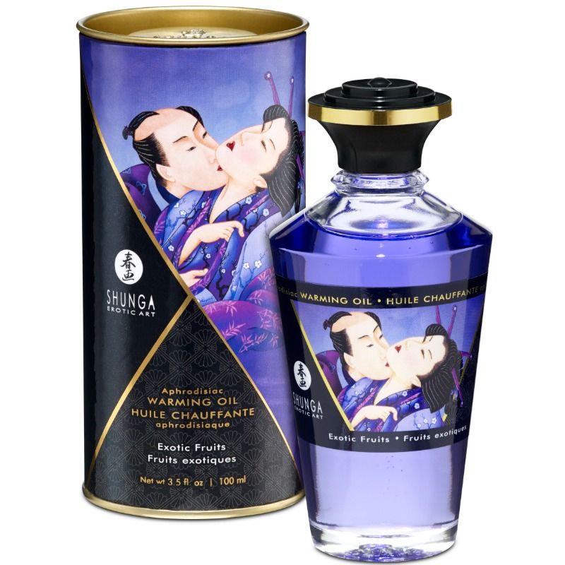SHUNGA - VÄRMANDE MASSAGEOLJA EXOTISK FRUKT SMAK 100 ML