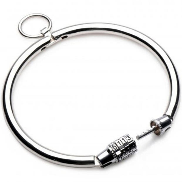 METALL HÅRD - HALSBAND I METALL MED KOMBINATIONSLÅS 10,5 CM