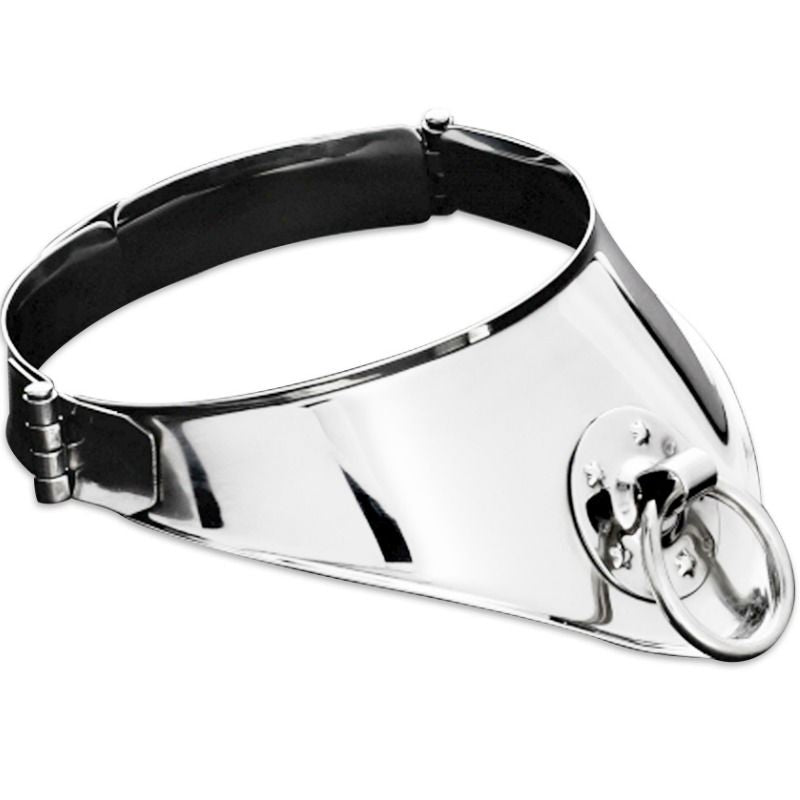 METAL HÅRD - HALSBAND MED RING OCH HÄNGLÅS 12,5 CM