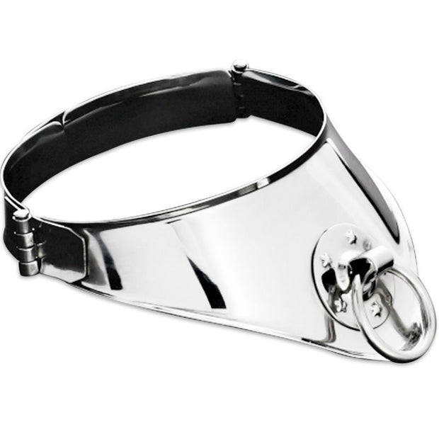 METAL HÅRD - HALSBAND MED RING OCH HÄNGLÅS 12,5 CM