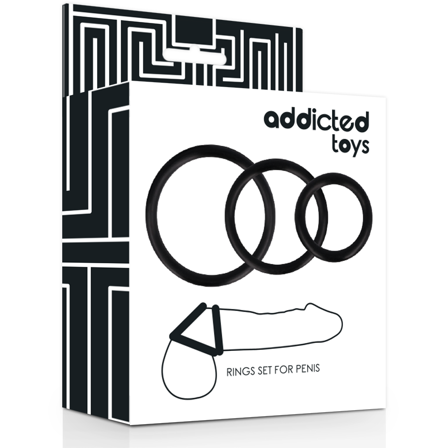 ADDICTED TOYS - PENISRINGSSET SVART
