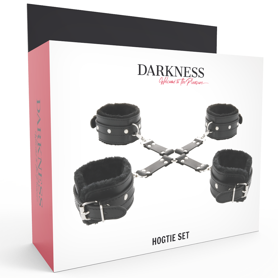 DARKNESS – NAHKAISET KAHLEET KÄSIIN JA JALKOIHIN, MUSTA
