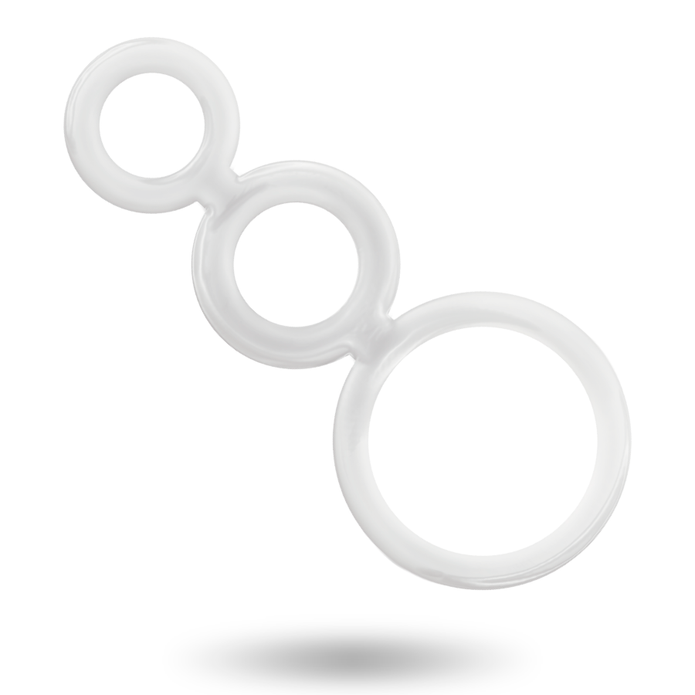 ADDICTED TOYS - Läpinäkyvä penisrengassetti, 3 kokoa