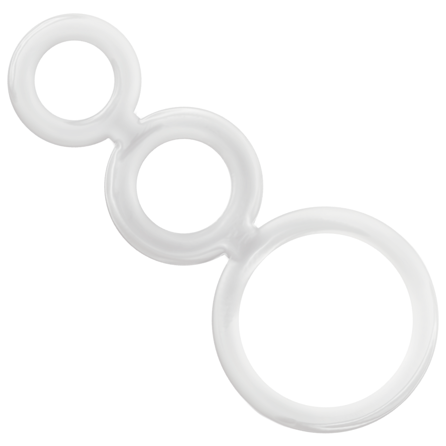 ADDICTED TOYS - Läpinäkyvä penisrengassetti, 3 kokoa
