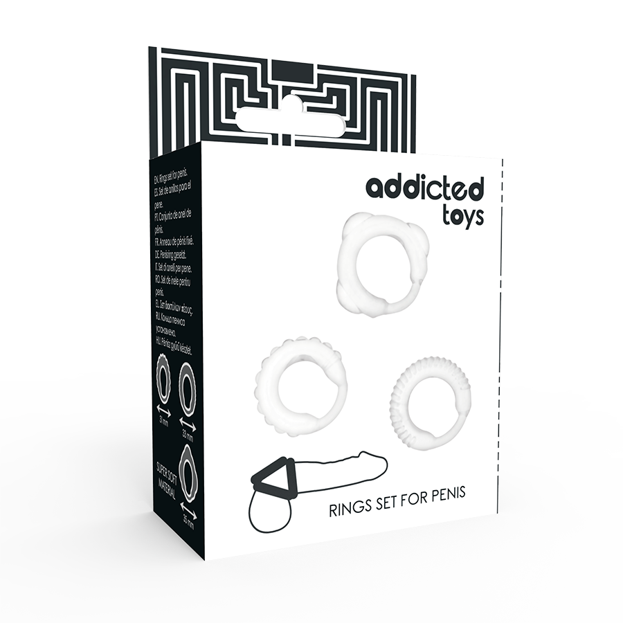 ADDICTED TOYS - Penisrenkaat, 3 kokoa