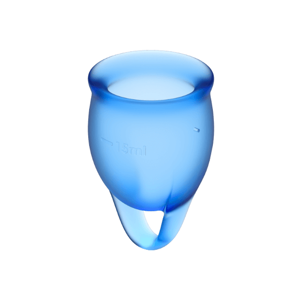 SATISFYER - FEEL CONFIDENT MENSTRUAL CUP MÖRKBLÅ 15 + 20 ML