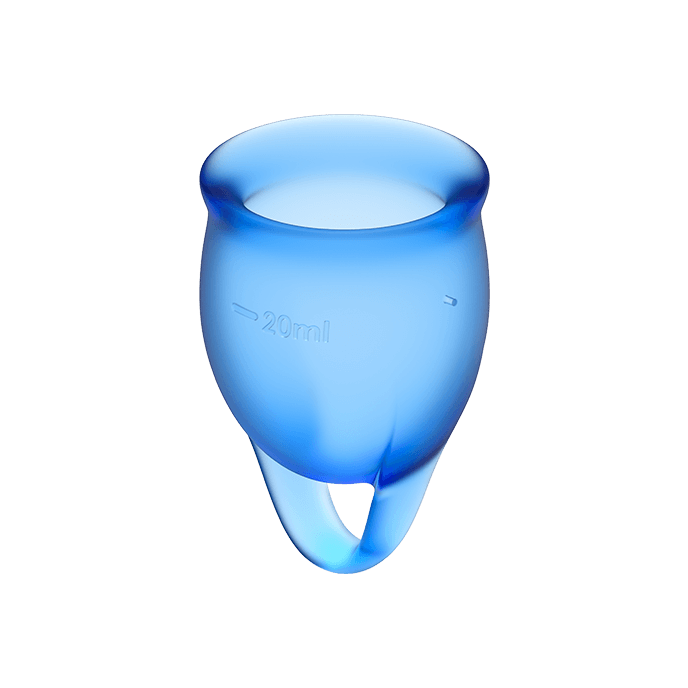 SATISFYER - FEEL CONFIDENT MENSTRUAL CUP MÖRKBLÅ 15 + 20 ML