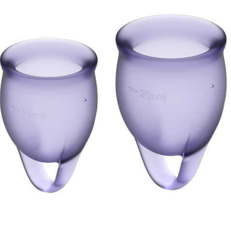 SATISFYER - KÄNN DIG SJÄLVFÖRTROENDE MENSTRUALKOPP LILA 15 + 20 ML