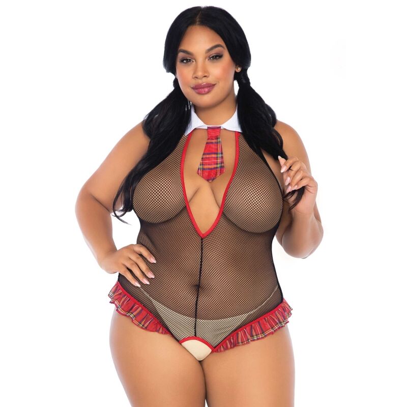 LEG AVENUE - SKOLFICKA GRENLÖS FITNESS TEDDY PLUS SIZE