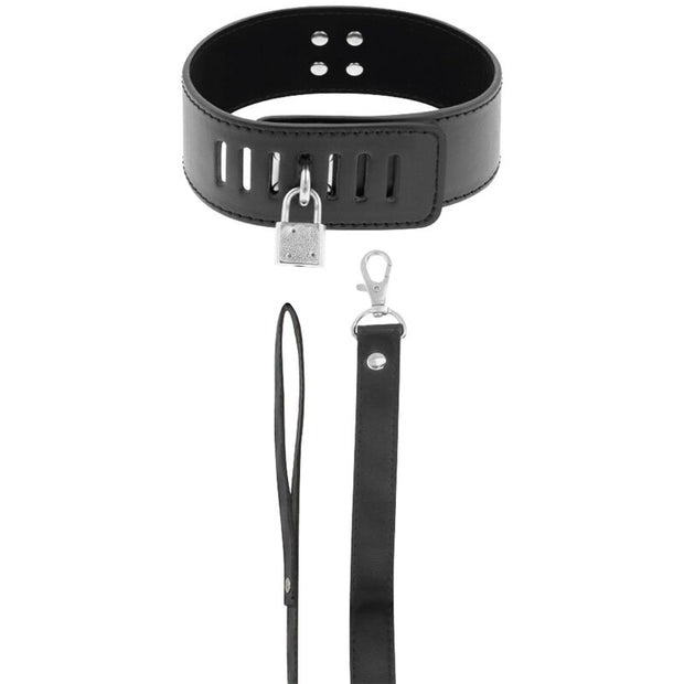 DARKNESS – BDSM-HALSBAND MED SVART LÅS