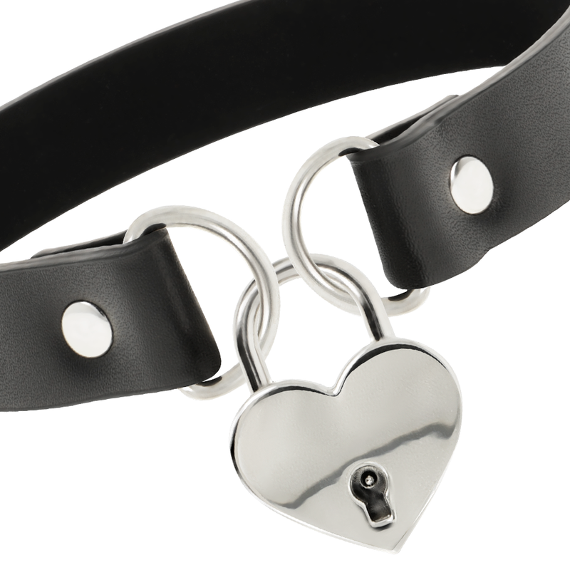 COQUETTE CHIC DESIRE - HALSBAND I VEGANLÄDER MED HJÄRTFORMAD NYCKELBERLOCK