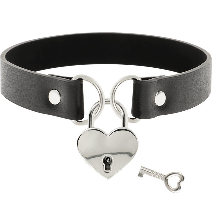 COQUETTE CHIC DESIRE - HALSBAND I VEGANLÄDER MED HJÄRTFORMAD NYCKELBERLOCK