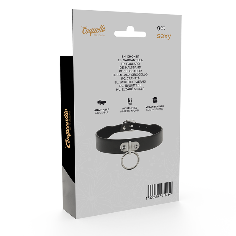 COQUETTE CHIC DESIRE - VEGANSKT LÄDERHALSBAND DAM FETISH ACCESSOAR