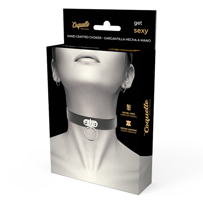 COQUETTE CHIC DESIRE - VEGANSKT LÄDERHALSBAND DAM FETISH ACCESSOAR