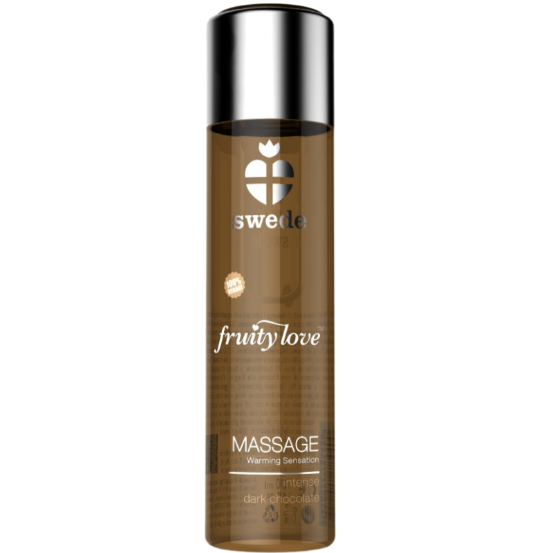 Swede – Fruity Love lämmittävä hierontaöljy, tumma suklaa 120 ml