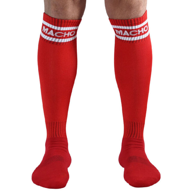 MACHO - Pitkät punaiset sukat, One size
