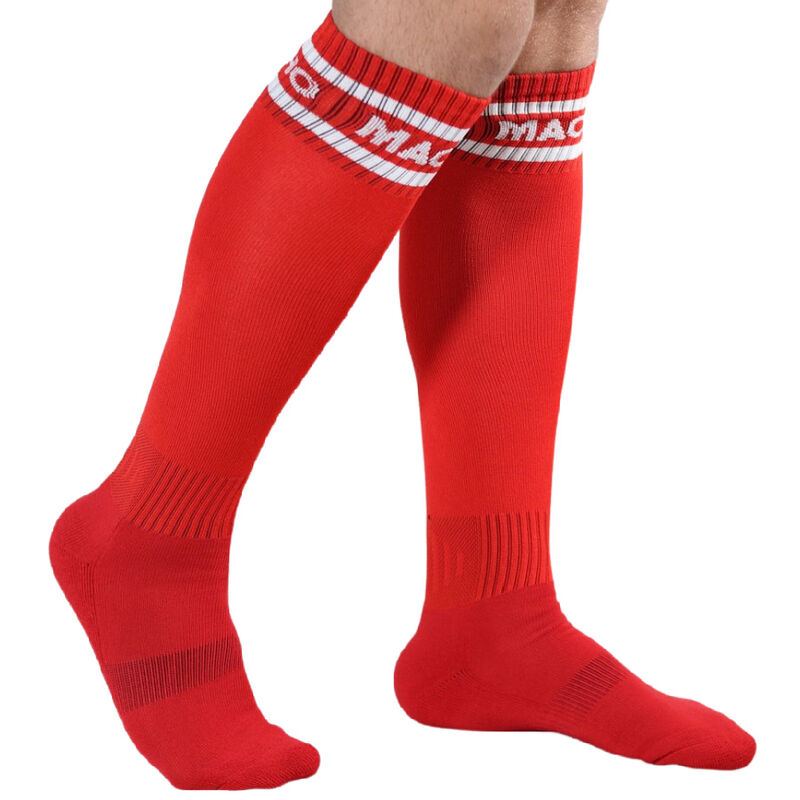 MACHO - LÅNGA STRUMPOR EN STORLEK RÖD