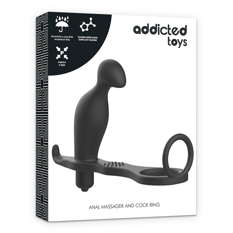 ADDICTED TOYS - ANALPLUGG MED SVART SILIKONRING 12 CM